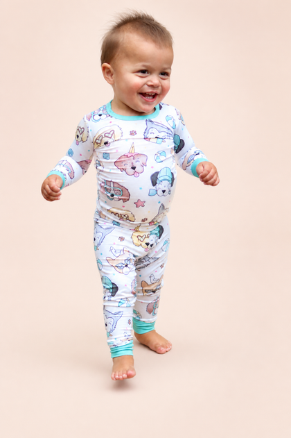 Puppy Paddle Club Two Piece Pajama Set