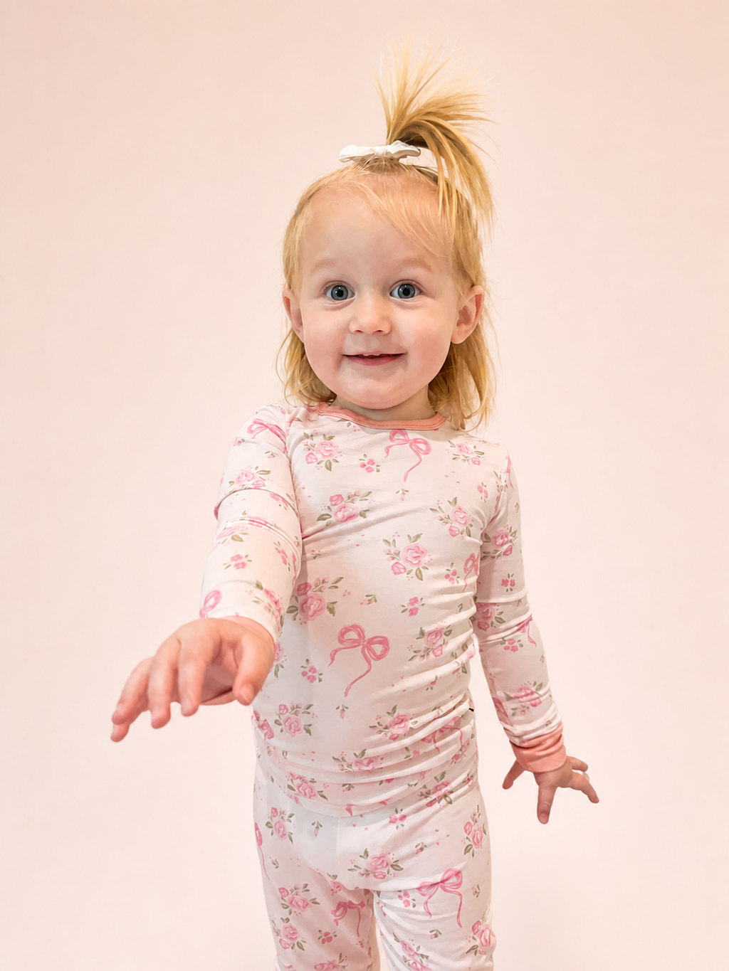 Rosy Ribbon Two Piece Pajama Set