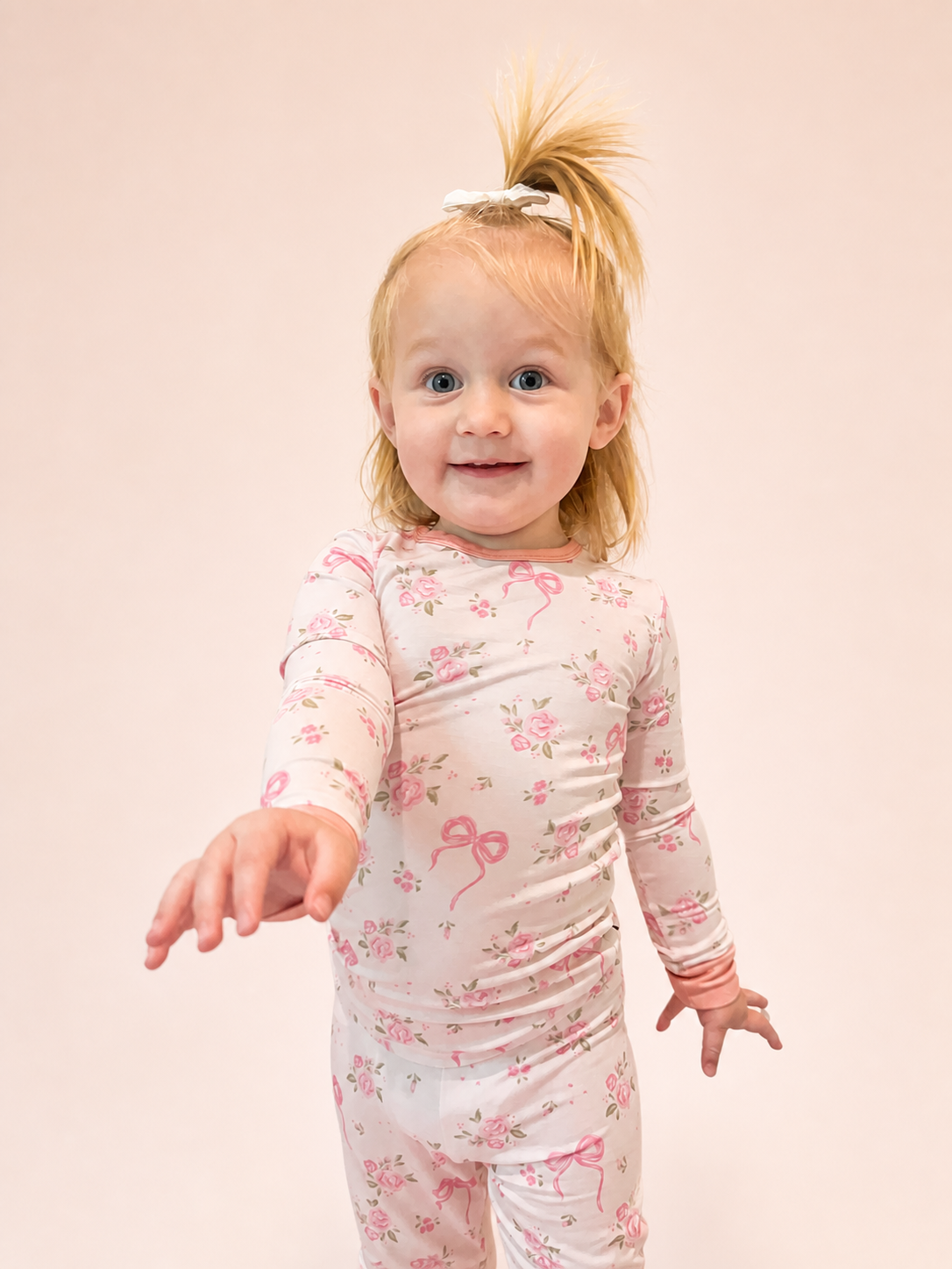 Rosy Ribbon Two Piece Pajama Set
