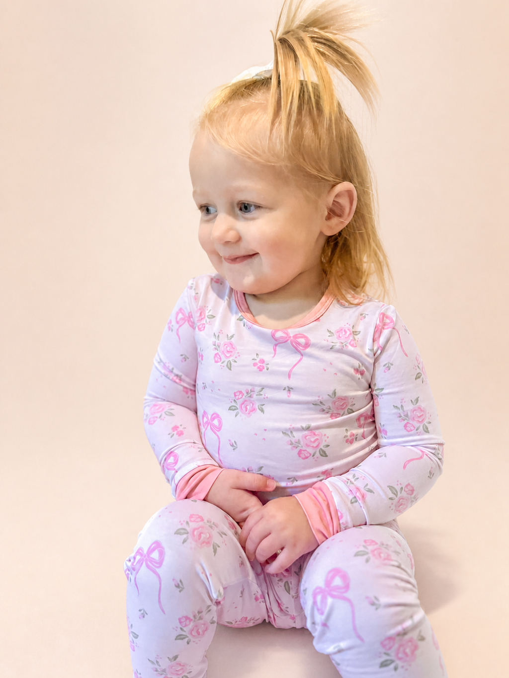 Rosy Ribbon Two Piece Pajama Set
