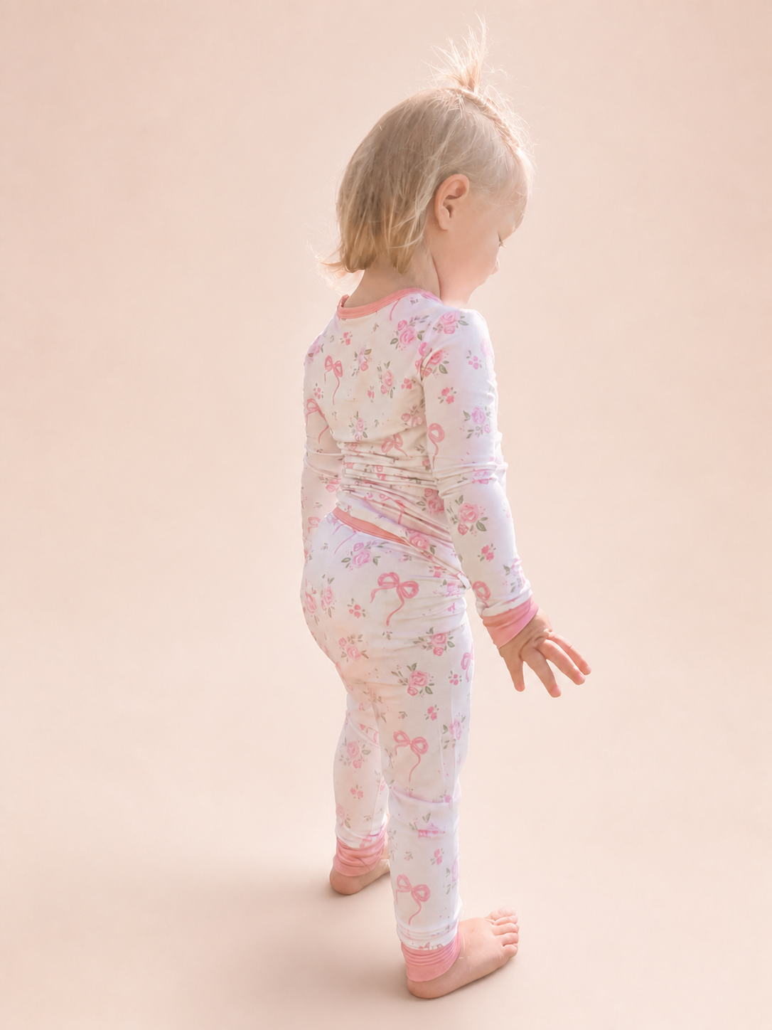 Rosy Ribbon Two Piece Pajama Set