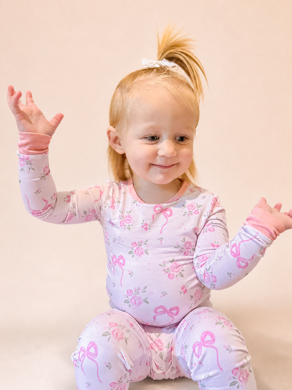 Rosy Ribbon Two Piece Pajama Set